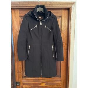 Miss Sixty faux fur lined hooded trench coat size XS